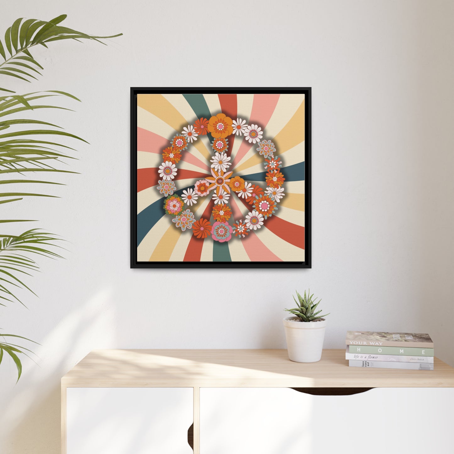 Floral Peace Sign Wall Art