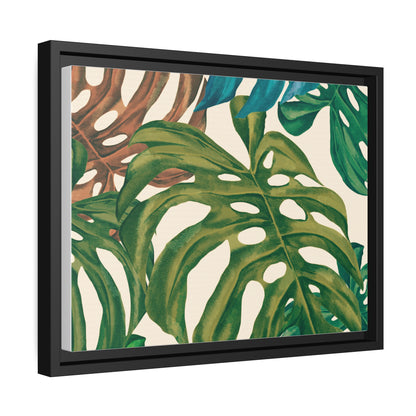 Monstera Wall Art, Thick Frame Side View