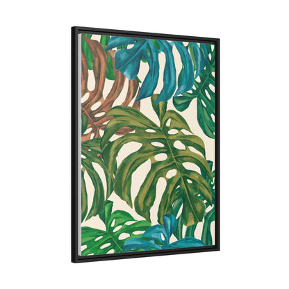 Monstera Wall Art, Thin Frame Side View